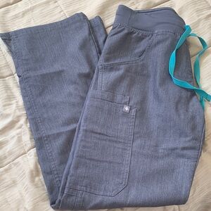 Figs bottom Heather scrub Pants with Teal Drawstring XXS